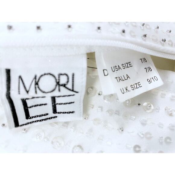 Mori Lee PURE WHITE Wedding Gown 7/8 Princess Tulle Sequins Make Baby Girl Dress - Picture 8 of 10